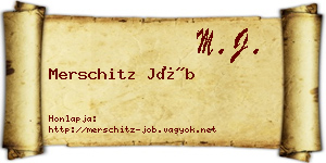 Merschitz Jób névjegykártya